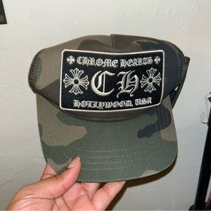 Chrome Hearts Camo CH Hollywood Trucker Hat